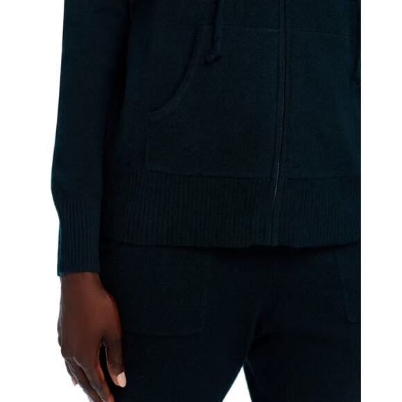 C by Bloomingdale's Women Dark Green Cashmere Knit Zip Hoodie Sweater Size XS - Picture 6 of 6